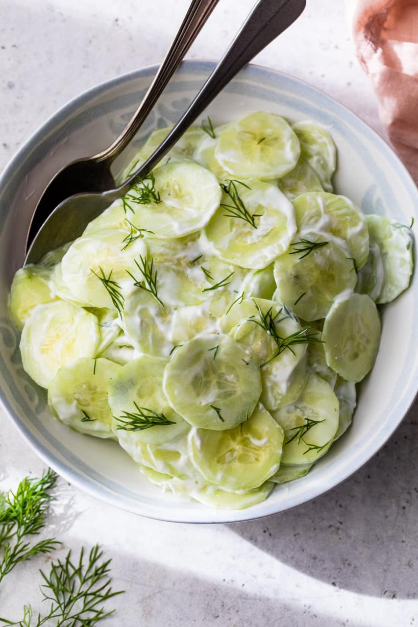 Creamy Cucumber Salad (Healthy) - Skinnytaste