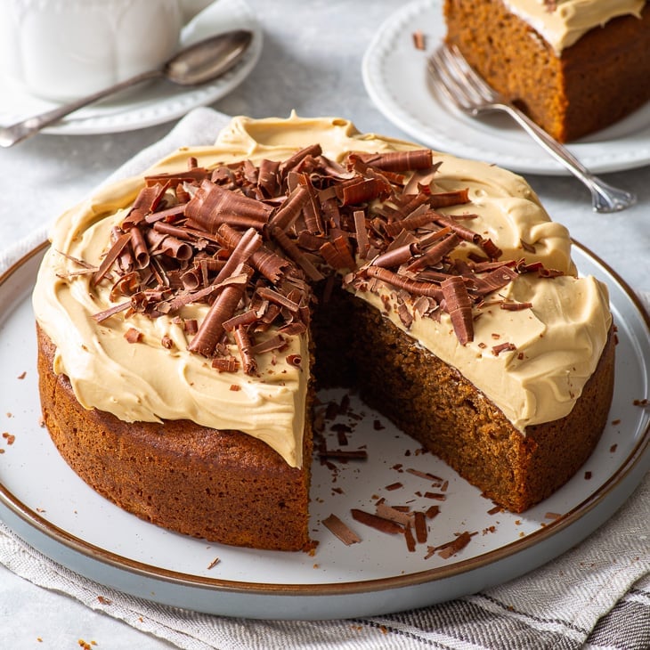 Easy Coffee Cake with Cappuccino Frosting - The Loopy Whisk