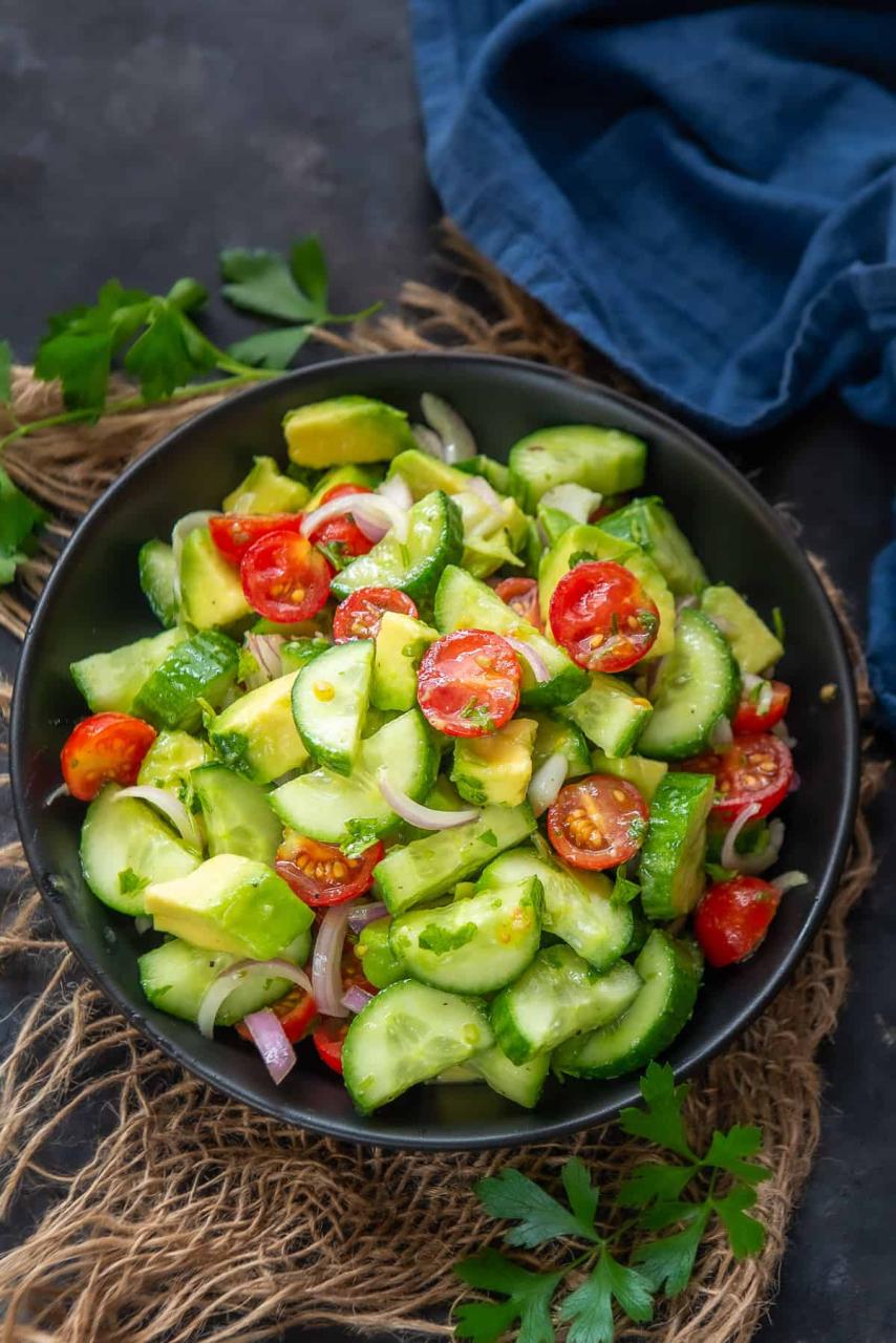 Avocado Cucumber Salad Recipe (Step by Step + Video) - Whiskaffair