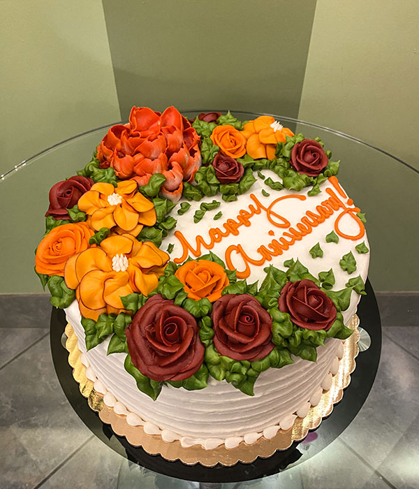 Fall Assorted Flower Layer Cake - Classy Girl Cupcakes