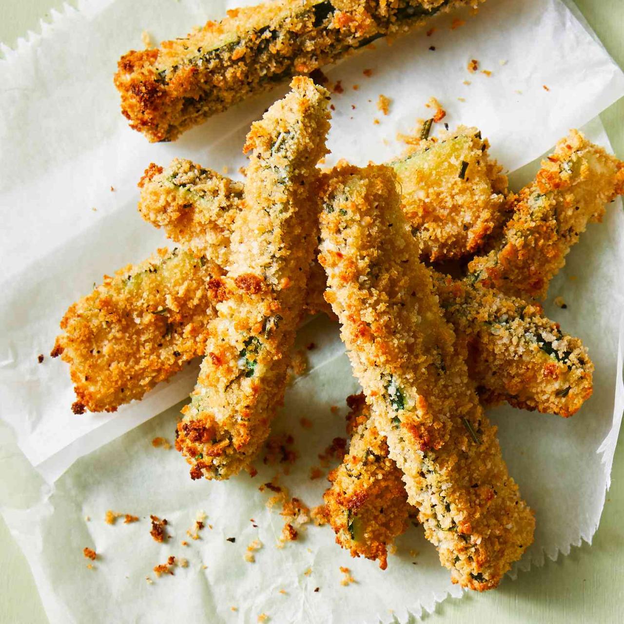 Parmesan-Rosemary Baked Zucchini Fries