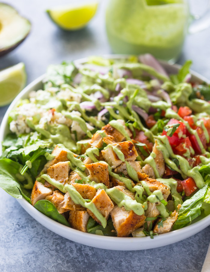 Chopped Chicken Salad with Creamy Avocado Dressing