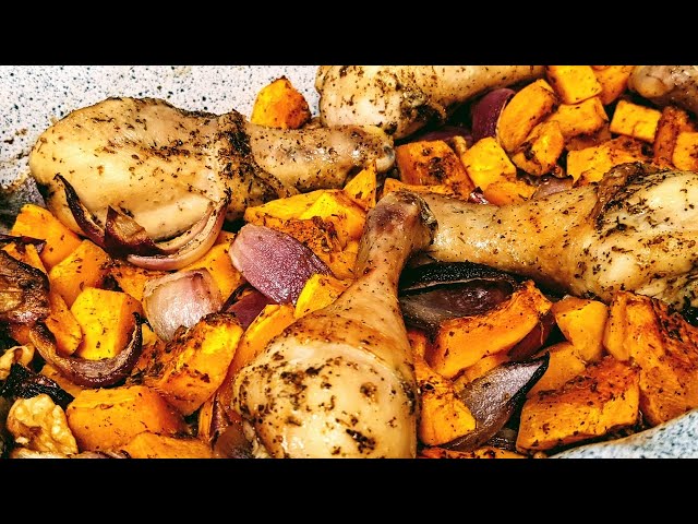 Roasted Chicken With Pumpkin - YouTube