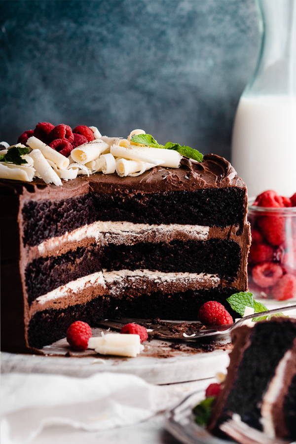 Tuxedo Cake with Whipped White Chocolate Ganache - DeLallo